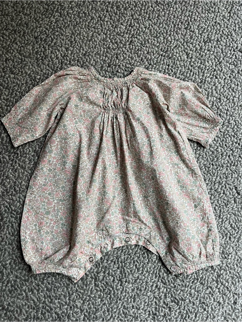 Bonpoiny Floral Baby Romper in Soft Pink and Sage